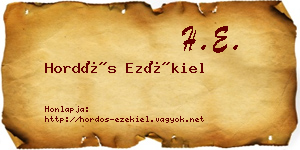 Hordós Ezékiel névjegykártya